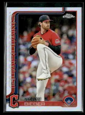 2025 Topps Chrome #13 Shane Bieber Refractors - Baseball Card Single