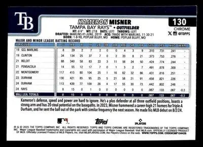 2025 Topps Chrome #130 Kameron Misner Prism Refractors - Baseball Card Single