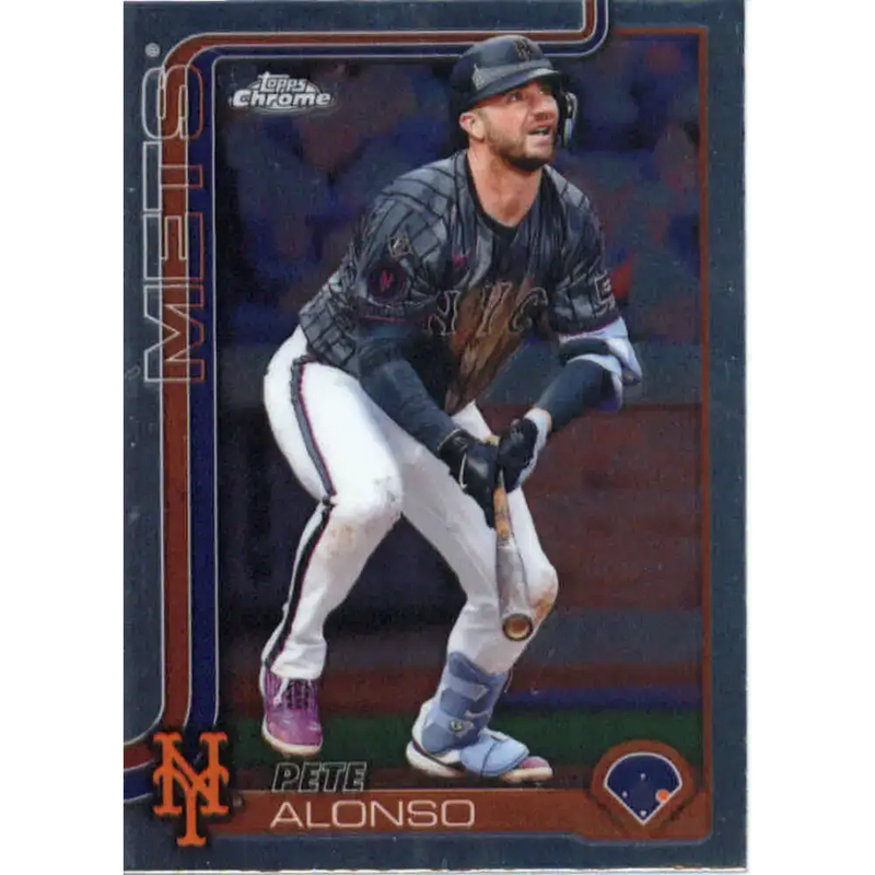 2025 topps Chrome #136 Pete Alonso NM-MT New York Mets Baseball Card - Baseball Card Single