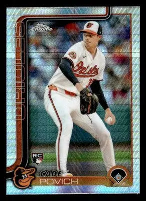 2025 Topps Chrome #140 Cade Povich Prism Refractors - Baseball Card Single