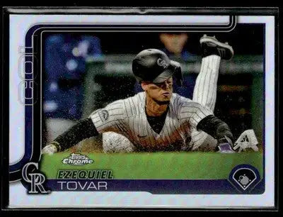 2025 Topps Chrome #154 Ezequiel Tovar Refractors - Baseball Card Single