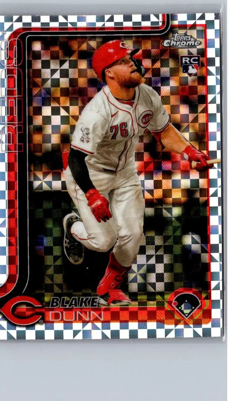 Baseball trading card featuring Blake Dunn from 2025 Topps Chrome X-Fractors series