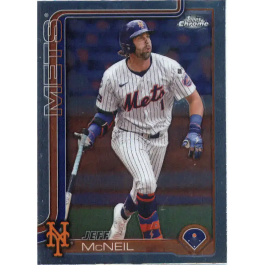 2025 topps Chrome #167 Jeff McNeil NM-MT New York Mets Baseball Card - Baseball Card Single