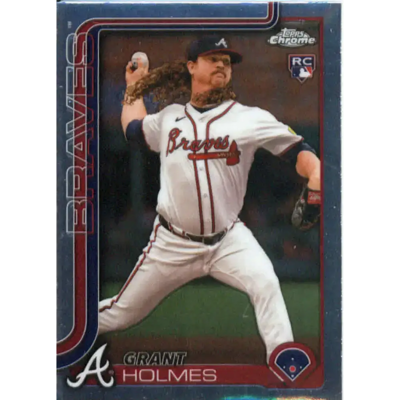 2025 topps Chrome #169 Grant Holmes NM-MT RC Rookie Atlanta Braves Baseball Card - Baseball Card Single