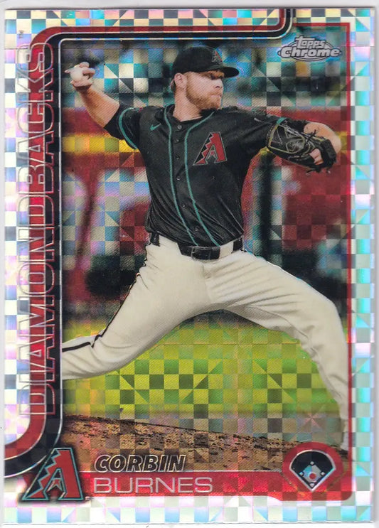 2025 TOPPS CHROME #17 CORBIN BURNES X FRACTOR- ARIZONA DIAMONDBACKS - Baseball Card Single