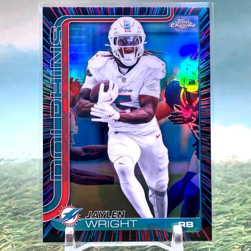 2025 Topps Chrome #190 Jaylen Wright Neon Pulse Refractor Dolphins CG39