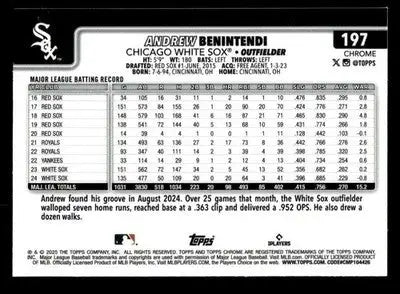 2025 Topps Chrome #197 Andrew Benintendi - Baseball Card Single