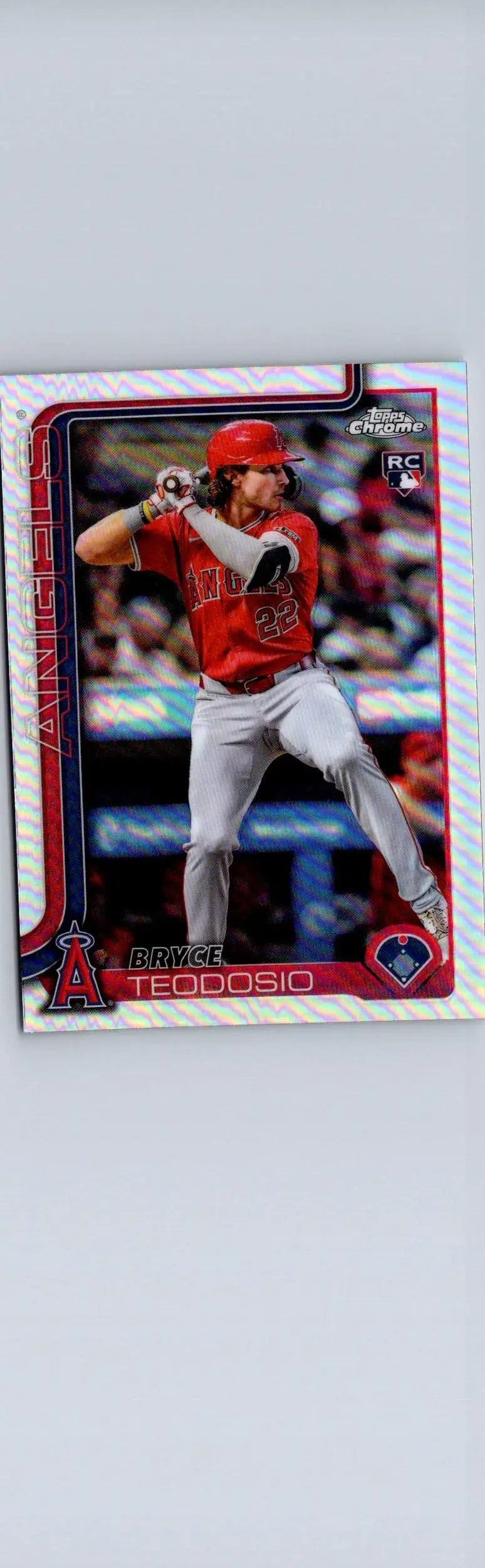 Baseball trading card of Bryce Teodosio in red and white uniform from Topps Chrome