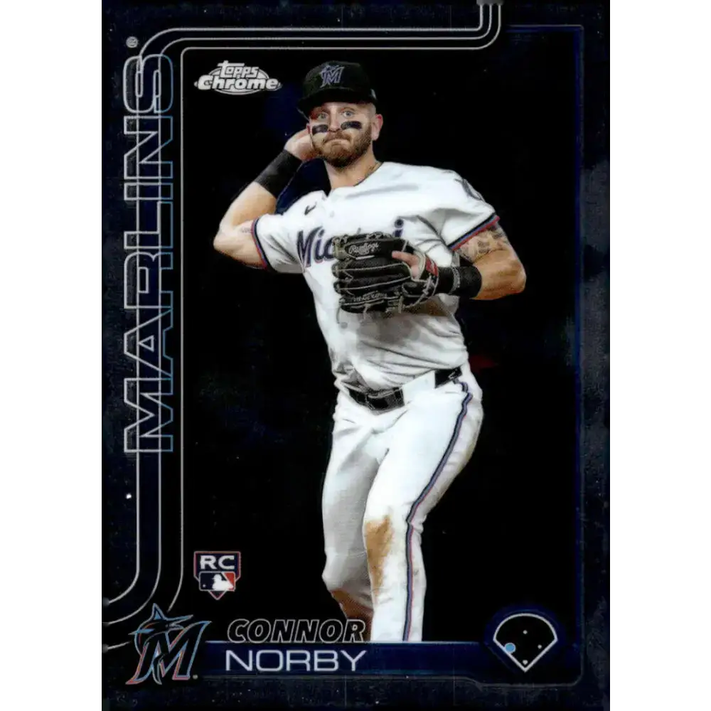 2025 topps Chrome #199 Connor Norby NM-MT RC Rookie Miami Marlins Baseball Card - Baseball Card Single