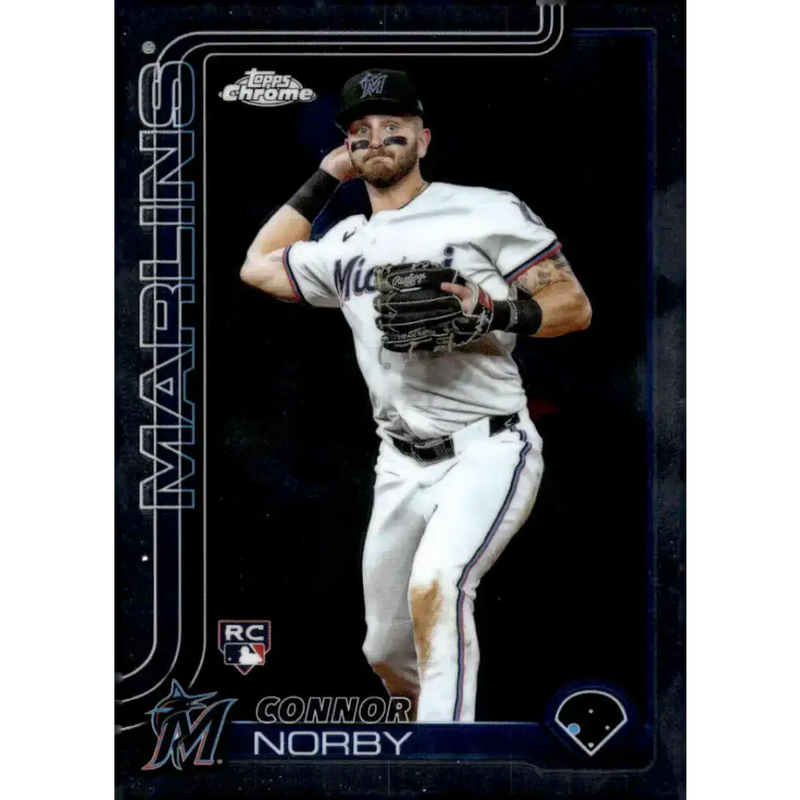 2025 topps Chrome #199 Connor Norby NM-MT RC Rookie Miami Marlins Baseball Card - Baseball Card Single