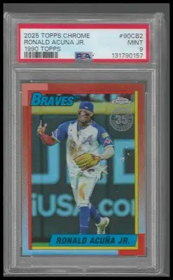 2025 Topps Chrome 1990 Topps 35th Annv #90CB-2 Ronald Acuna Jr. PSA 9 - Baseball Card Single