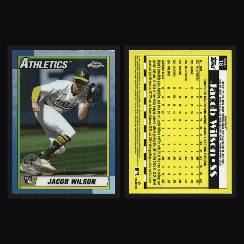 2025 Topps Chrome 1990 Topps #90CB-18 Jacob Wilson Athletics RC - Baseball Card Single