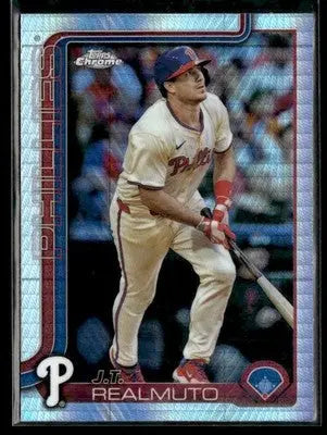2025 Topps Chrome #2 J.T. Realmuto Prism Refractors - Baseball Card Single