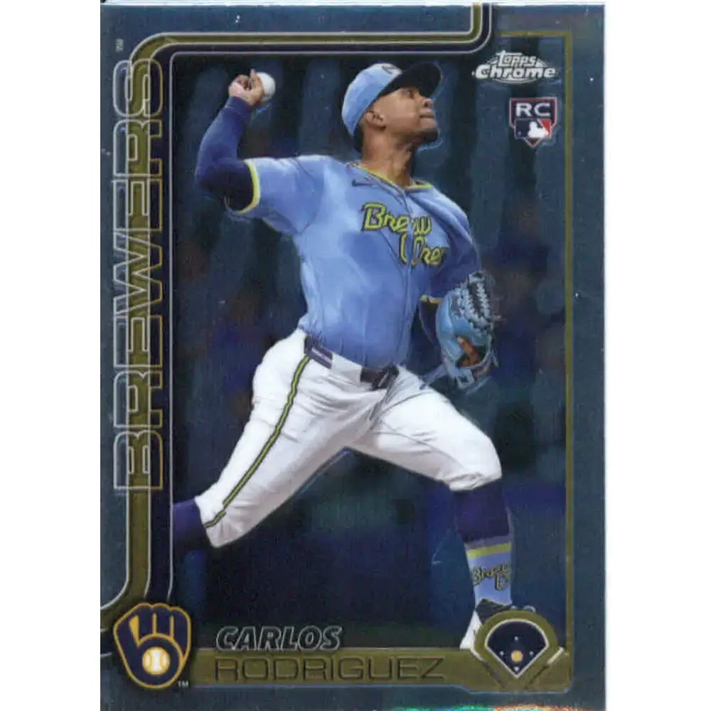 2025 topps Chrome #201 Carlos Rodriguez NM-MT RC Rookie Milwaukee Brewers Baseball Card - Baseball Card Single