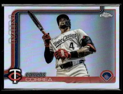 2025 Topps Chrome #204 Carlos Correa SP Refractor - Baseball Card Single