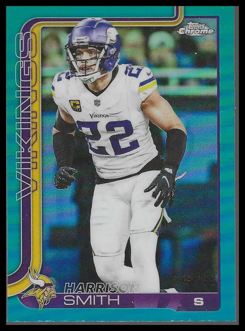 2025 Topps Chrome #204 Harrison Smith Aqua Refractor #/199 - Football Card Single