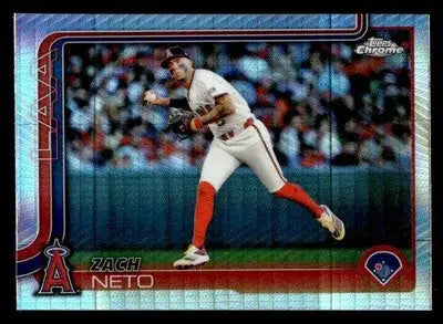 2025 Topps Chrome #211 Zach Neto Prism Refractors - Baseball Card Single