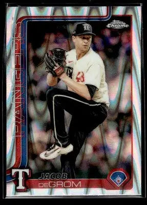 2025 Topps Chrome #214 Jacob deGrom Raywave Refractors - Baseball Card Single