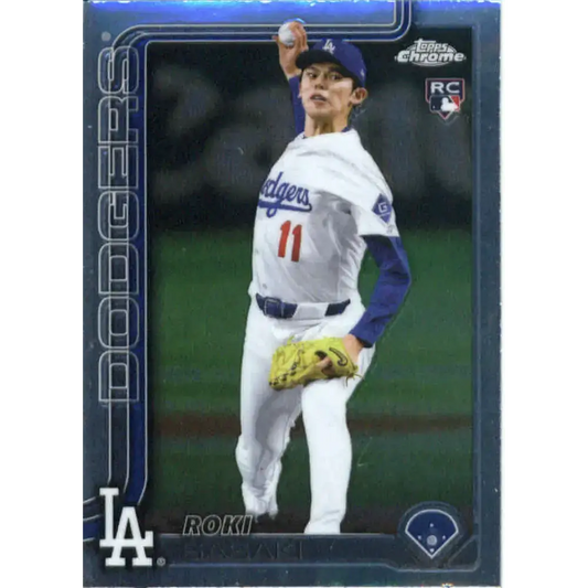 2025 topps Chrome #217 Roki Sasaki NM-MT RC Rookie Los Angeles Dodgers Baseball Card - Baseball Card Single