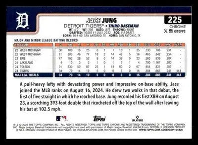 2025 Topps Chrome #225 Jace Jung - Baseball Card Single