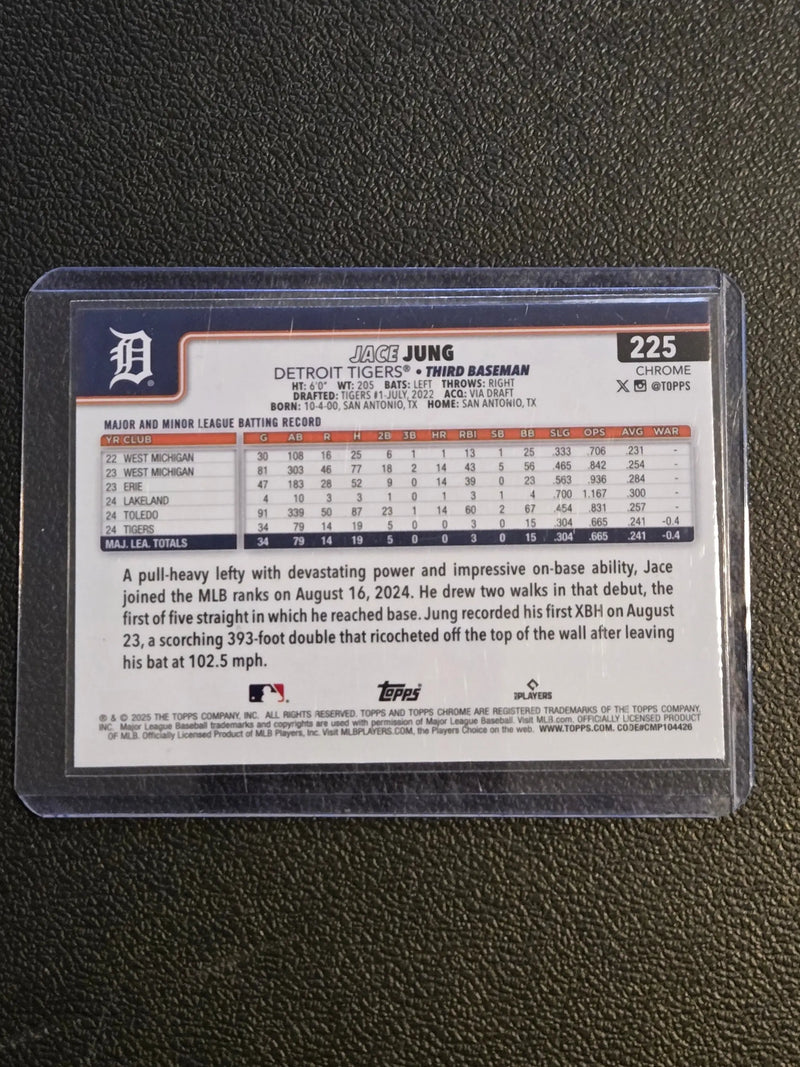 2025 Topps Chrome #225 Jace Jung X-Fractors - Baseball Card Single
