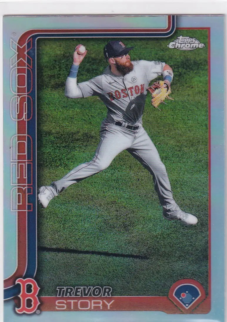 2025 TOPPS CHROME #232 TREVOR STORY REFRACTOR- BOSTON RED SOX - Baseball Card Single