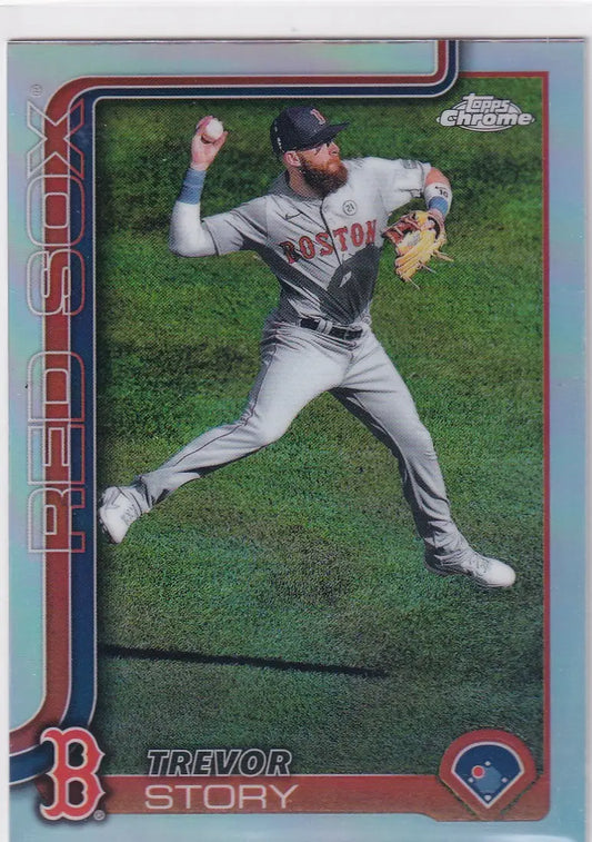 2025 TOPPS CHROME #232 TREVOR STORY REFRACTOR- BOSTON RED SOX - Baseball Card Single
