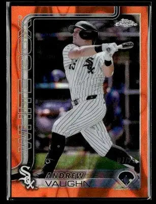 2025 Topps Chrome #235 Andrew Vaughn Orange Lava Refractors #/25 - Baseball Card Single
