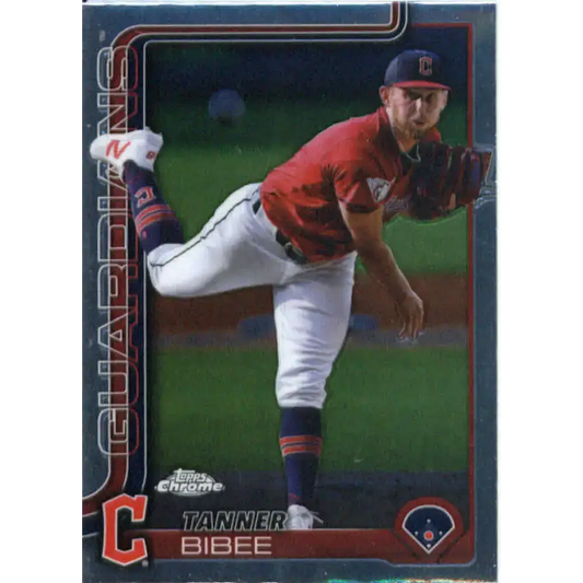 2025 topps Chrome #236 Tanner Bibee NM-MT Cleveland Guardians Baseball Card - Baseball Card Single