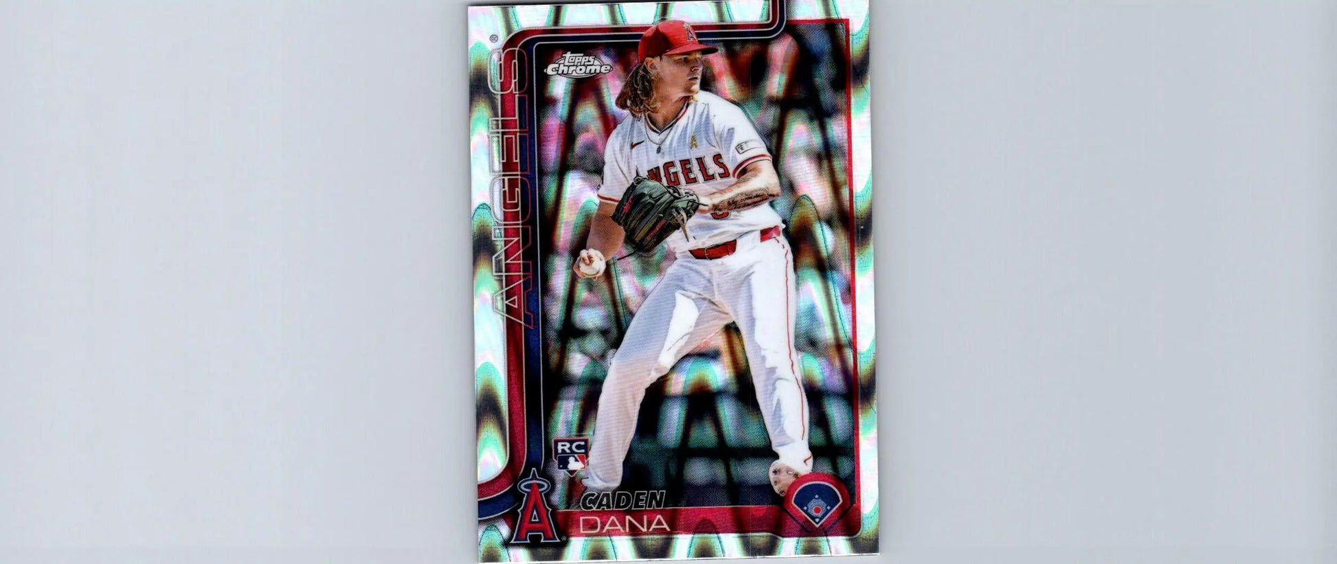 Baseball trading card of Caden Dana Raywave Refractors from 2025 Topps Chrome