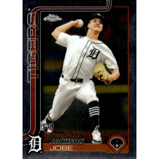 2025 topps Chrome #249 Jackson Jobe NM-MT RC Rookie Detroit Tigers Baseball Card - Baseball Card Single