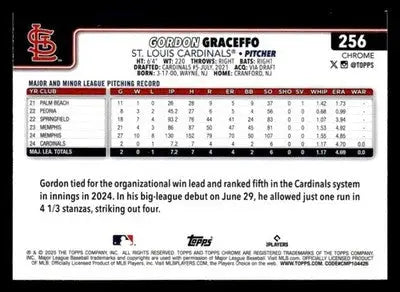 2025 Topps Chrome #256 Gordon Graceffo Raywave Refractors - Baseball Card Single