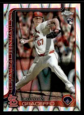 2025 Topps Chrome #256 Gordon Graceffo Raywave Refractors - Baseball Card Single