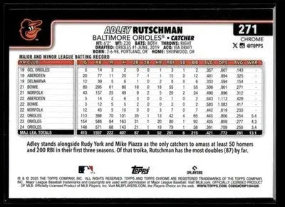 2025 Topps Chrome #271 Adley Rutschman X-Fractors - Baseball Card Single