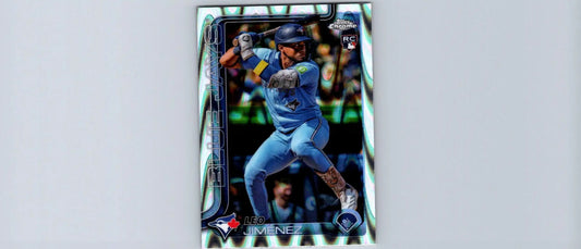 Baseball trading card of Leo Jiménez from 2025 Topps Chrome Raywave Refractors series