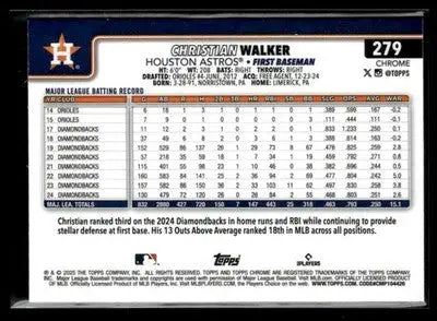 2025 Topps Chrome #279 Christian Walker - Baseball Card Single