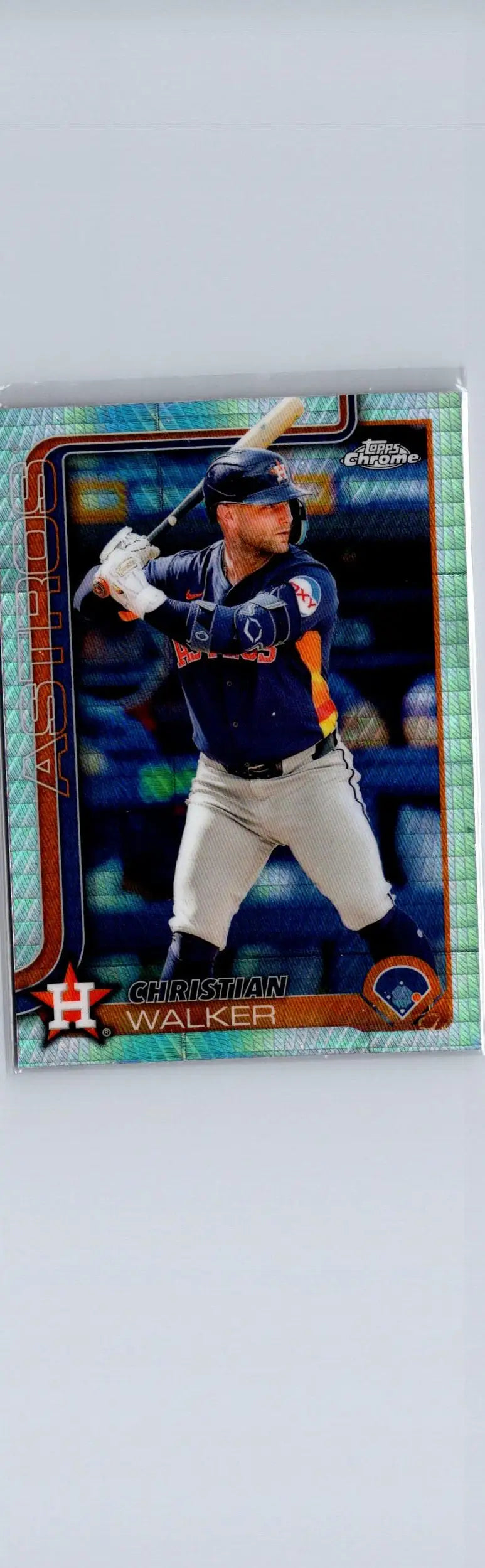Baseball trading card featuring Christian Walker in batting stance from 2025 Topps Chrome Prism Refractors