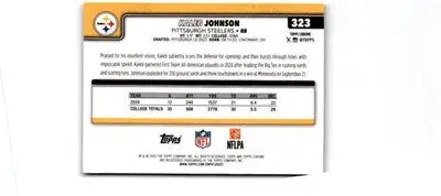 2025 Topps Chrome #323 Kaleb Johnson Football Leather Refractor - Football Card Single