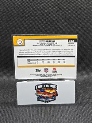 2025 Topps Chrome #323 Kaleb Johnson RC Raywave Refractor Steelers - Football Card Single