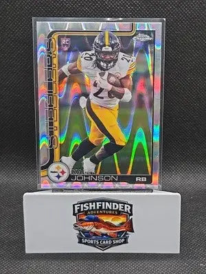 2025 Topps Chrome #323 Kaleb Johnson RC Raywave Refractor Steelers - Football Card Single