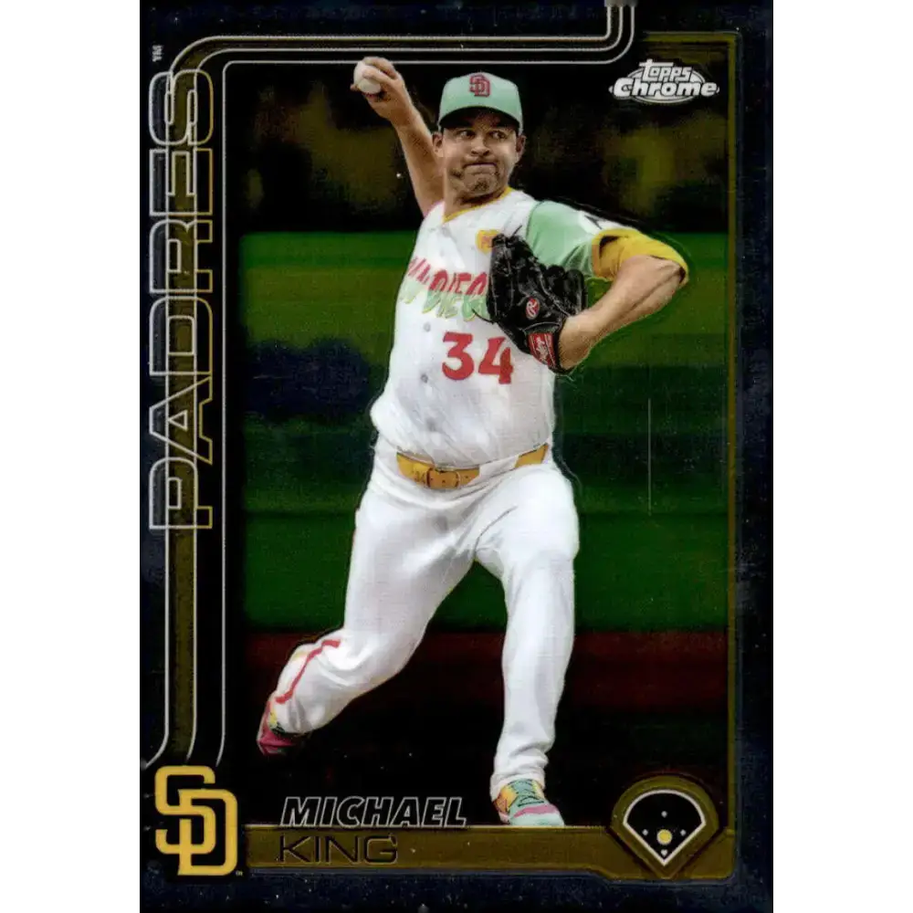 2025 topps Chrome #35 Michael King NM-MT San Diego Padres Baseball Card - Baseball Card Single