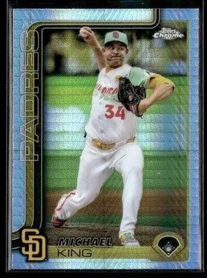 2025 Topps Chrome #35 Michael King Prism Refractors - Baseball Card Single