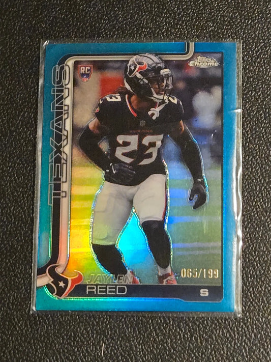 2025 Topps Chrome #374 Jaylen Reed Aqua Refractor #/199