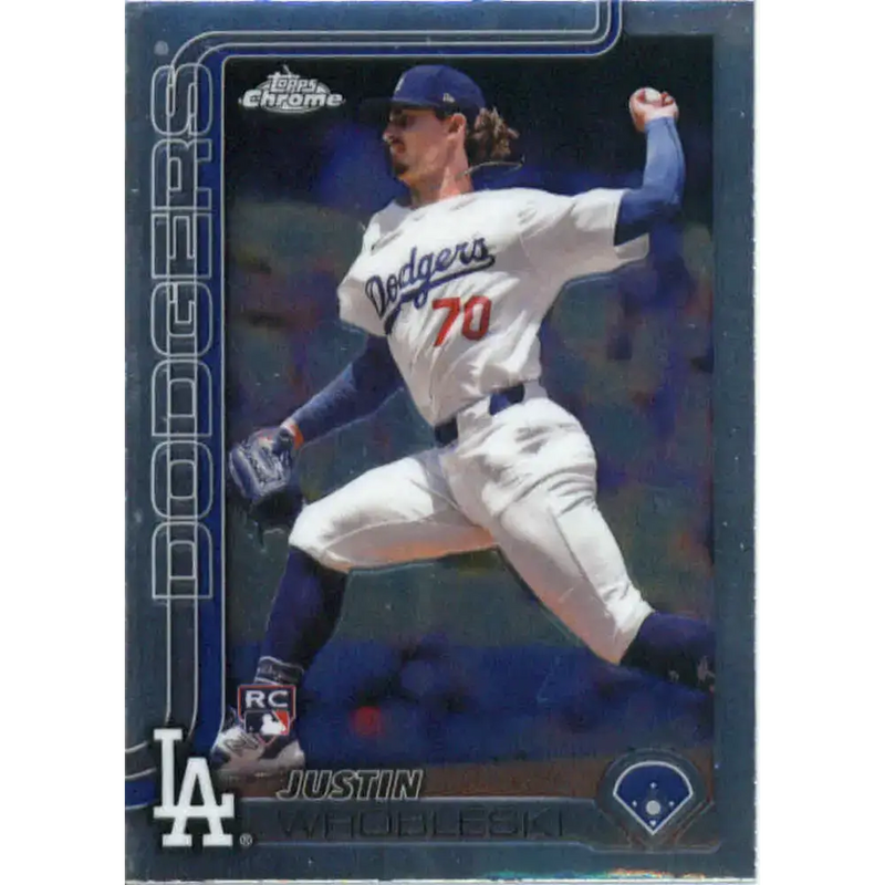 2025 topps Chrome #38 Justin Wrobleski NM-MT RC Rookie Los Angeles Dodgers Baseball Card - Baseball Card Single