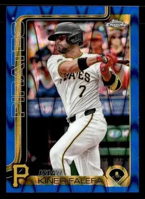 2025 Topps Chrome #42 Isiah Kiner-Falefa Blue Raywave Refractors #/150 - Baseball Card Single