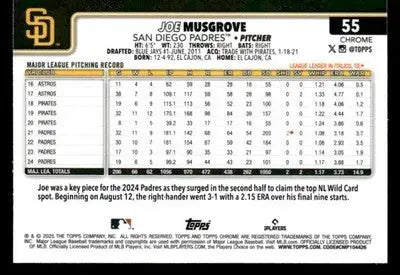 2025 Topps Chrome #55 Joe Musgrove - Baseball Card Single