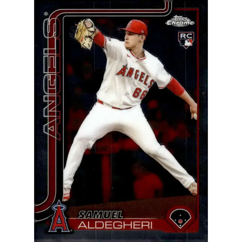 2025 topps Chrome #59 Samuel Aldegheri NM-MT RC Rookie Los Angeles Angels Baseball Card - Baseball Card Single