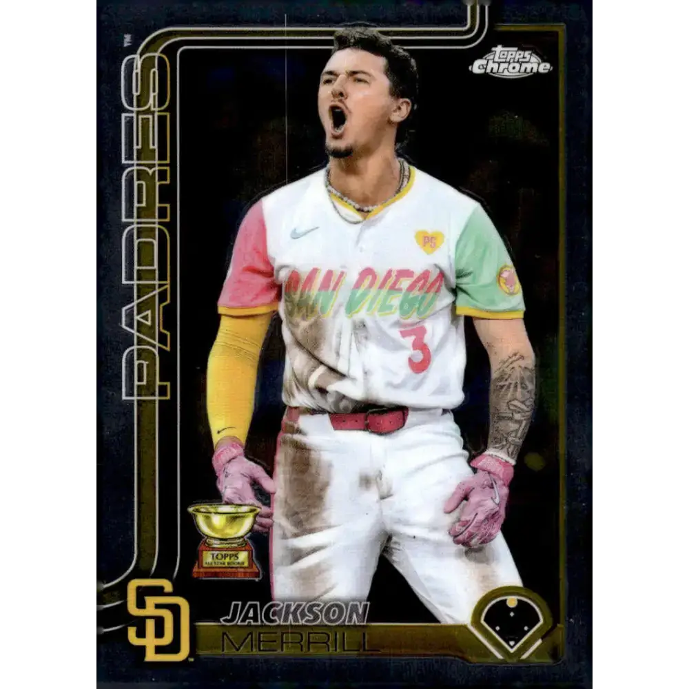2025 topps Chrome #61 Jackson Merrill NM-MT San Diego Padres Baseball Card - Baseball Card Single
