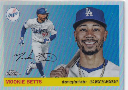 2025 TOPPS CHROME #65 MOOKIE BETTS REEFRACTOR- LOS ANGELES DODGERS - Baseball Card Single