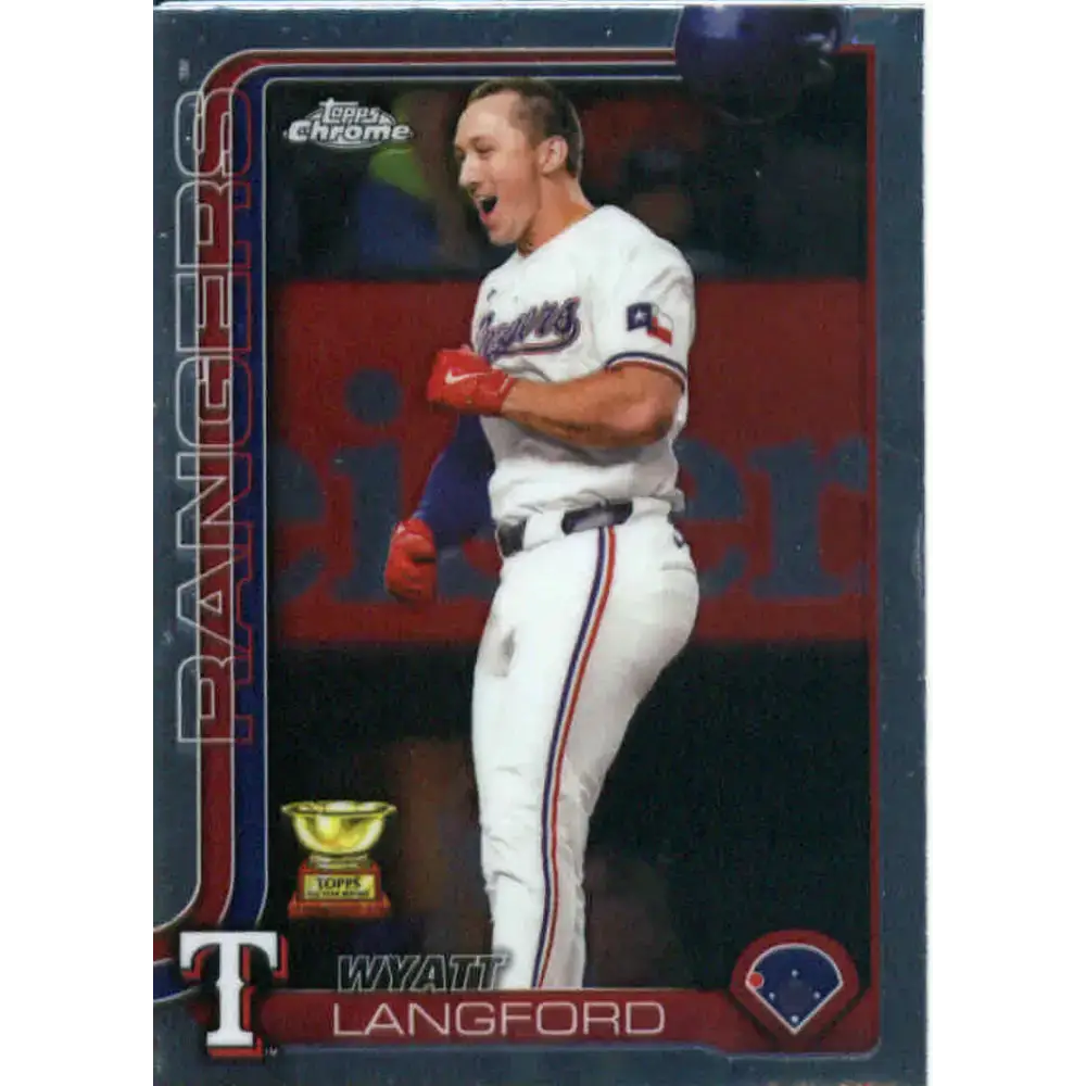 2025 topps Chrome #68 Wyatt Langford NM-MT Texas Rangers Baseball Card - Baseball Card Single